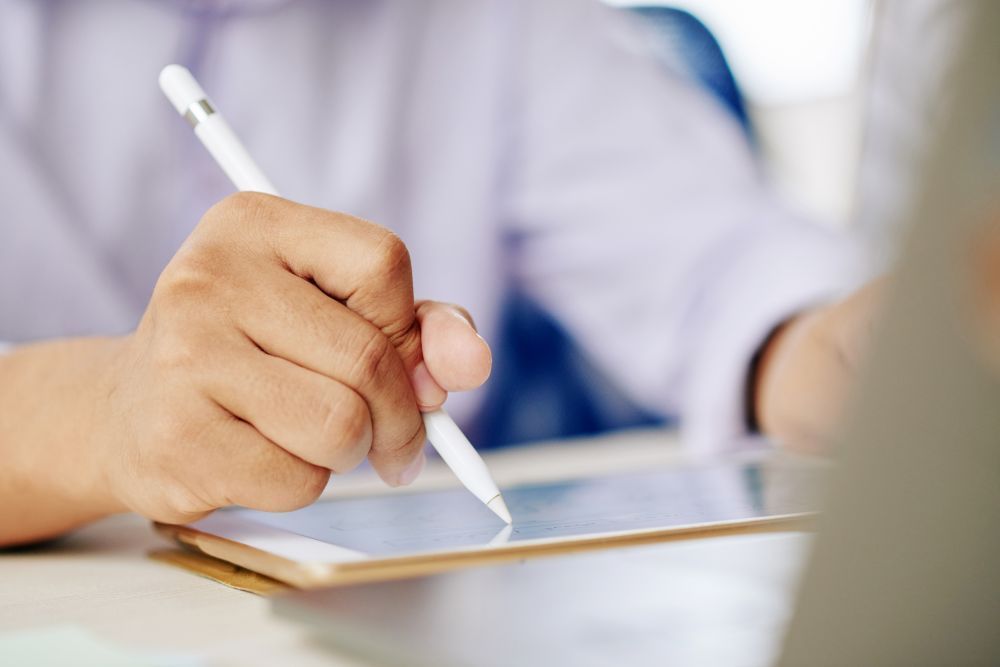 Signature électronique sur une tablette